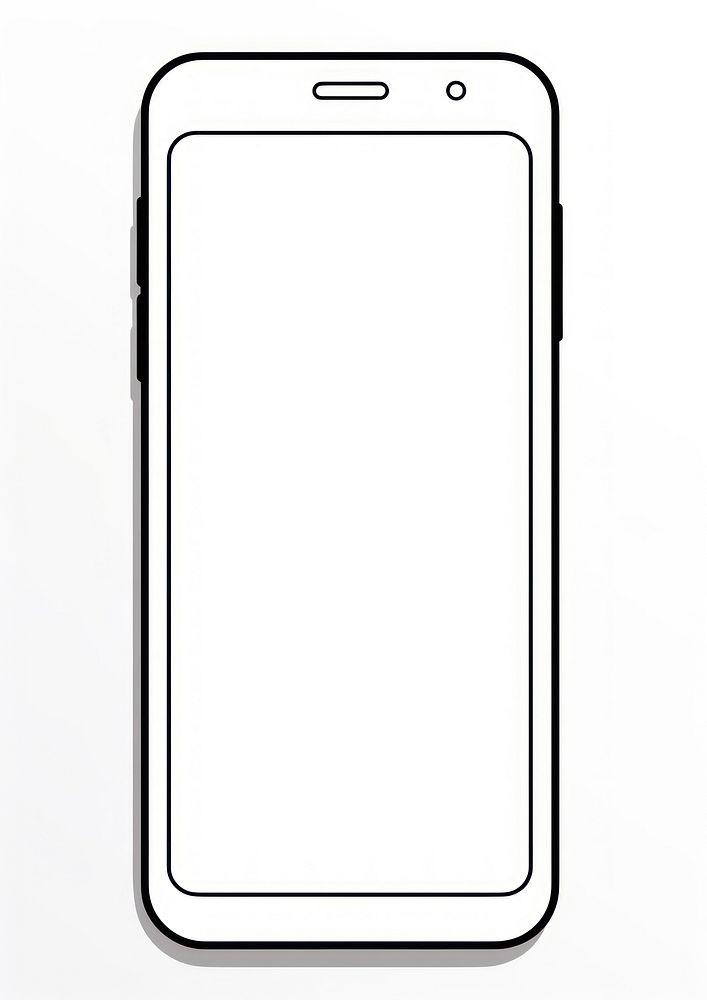 Phone outline sketch white background electronics technology.