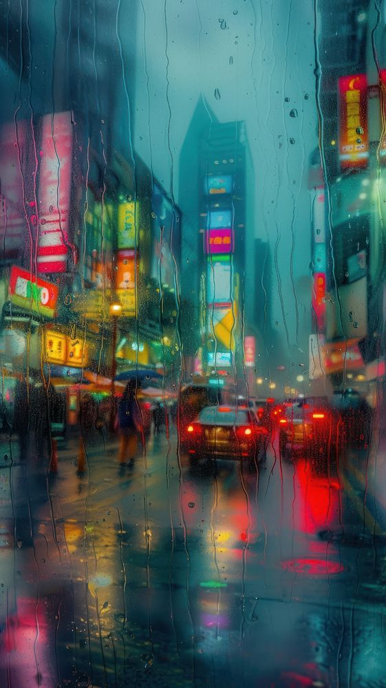 Rain scene city architecture nightlife | Premium Photo - rawpixel