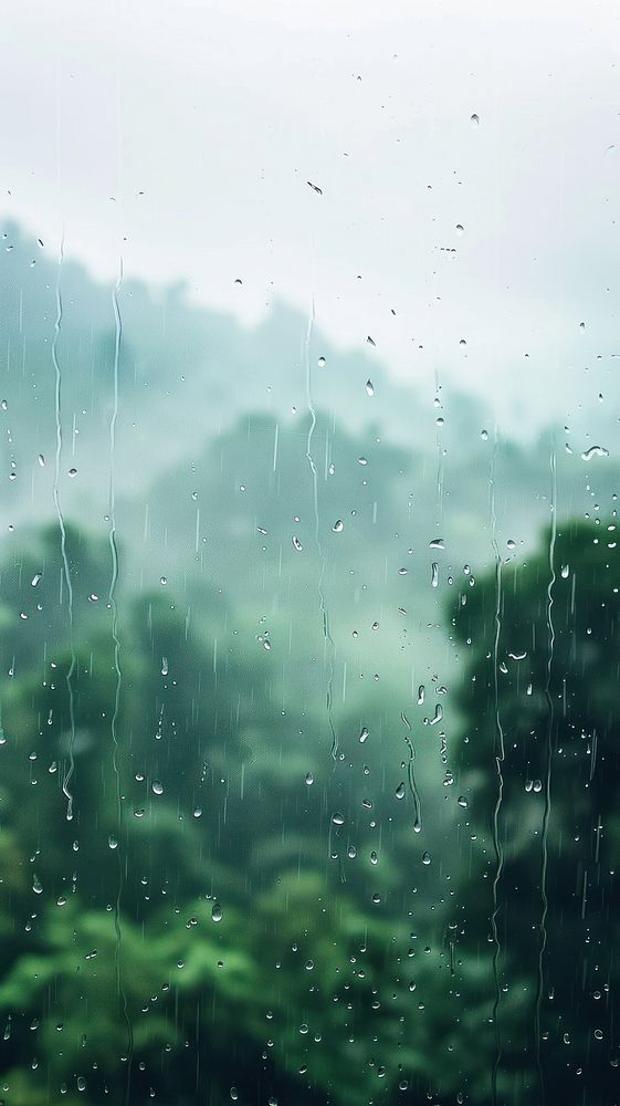 Rain scene with natural landscape outdoors nature.