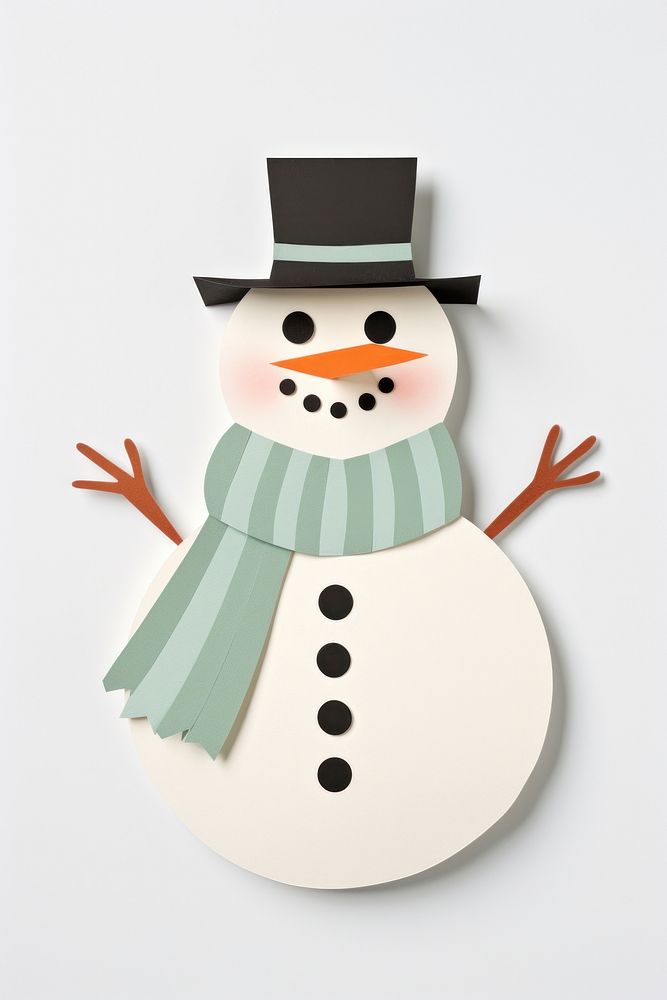Snowman winter craft art.