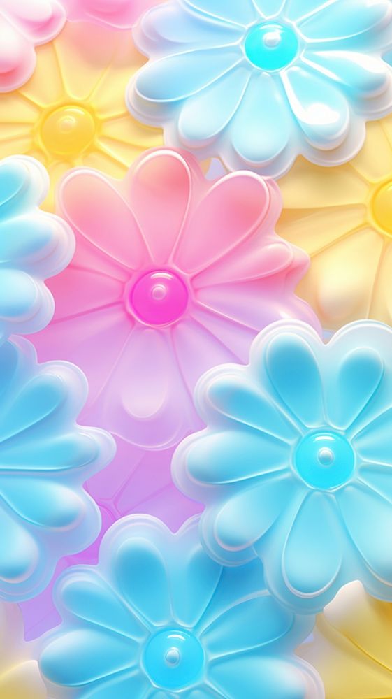 3d jelly flower pattern backgrounds inflorescence.