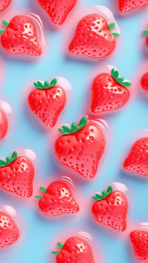 3d jelly strawberrie backgrounds strawberry berries.