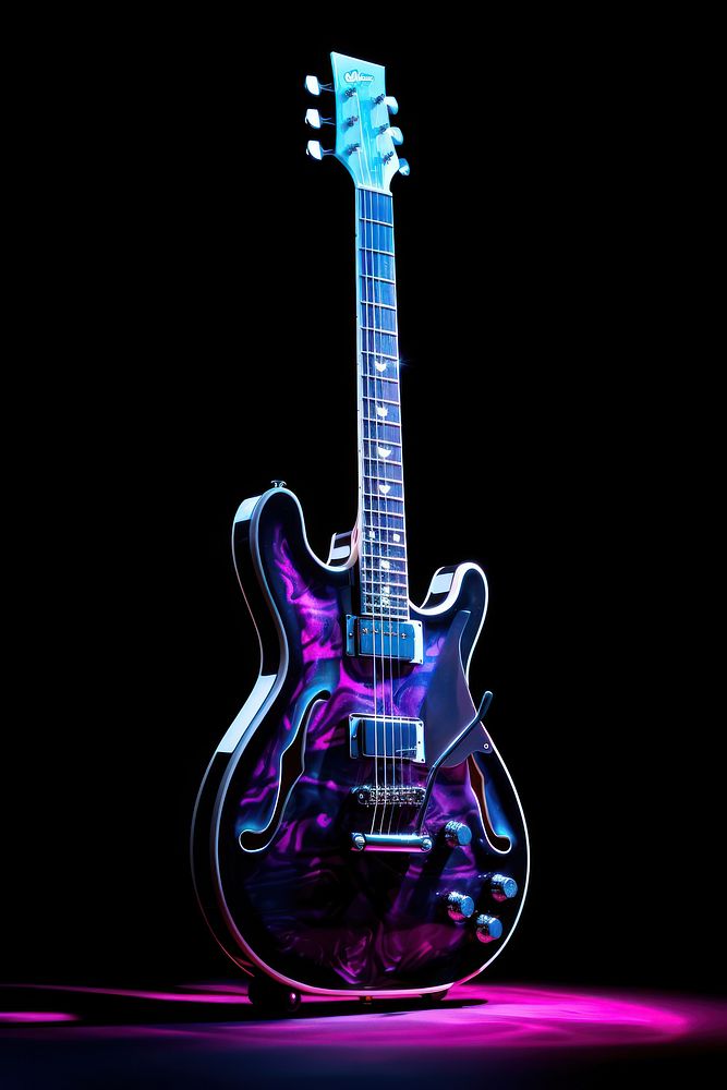 Neon Classic Guitar guitar violet light.