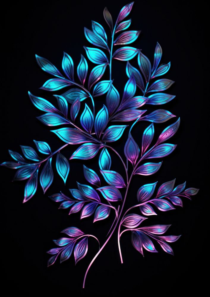 Neon tropical leaves pattern accessories creativity.
