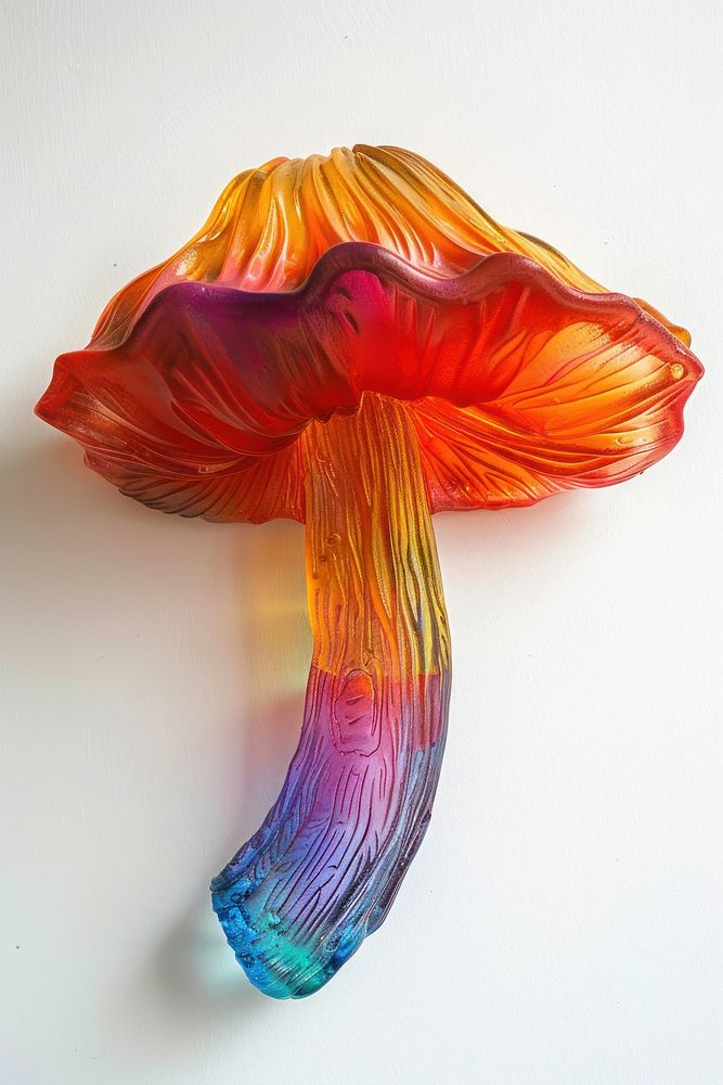 Mushroom made from polyethylene creativity fragility amanita.