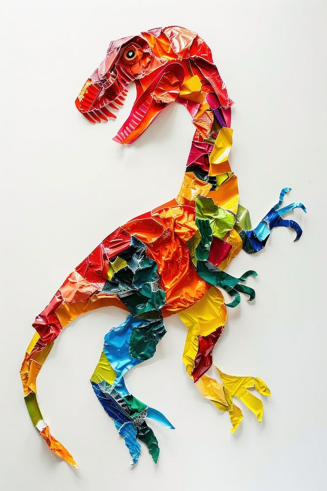 Dinosaur made from polyethylene dinosaur animal art.