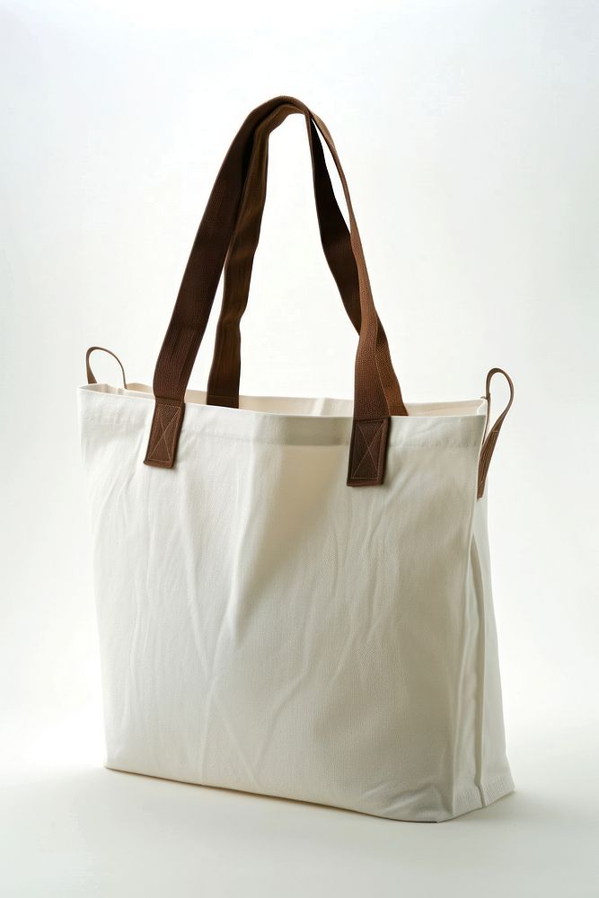 Tote bag canvas handbag purse white.