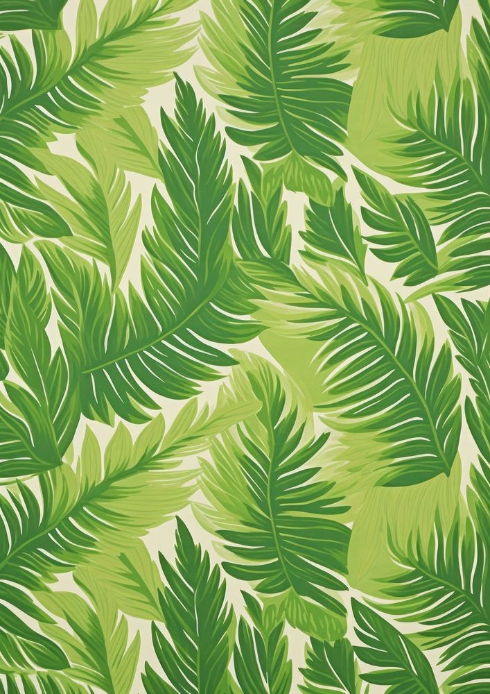 Plant pattern Risograph style green texture leaf.