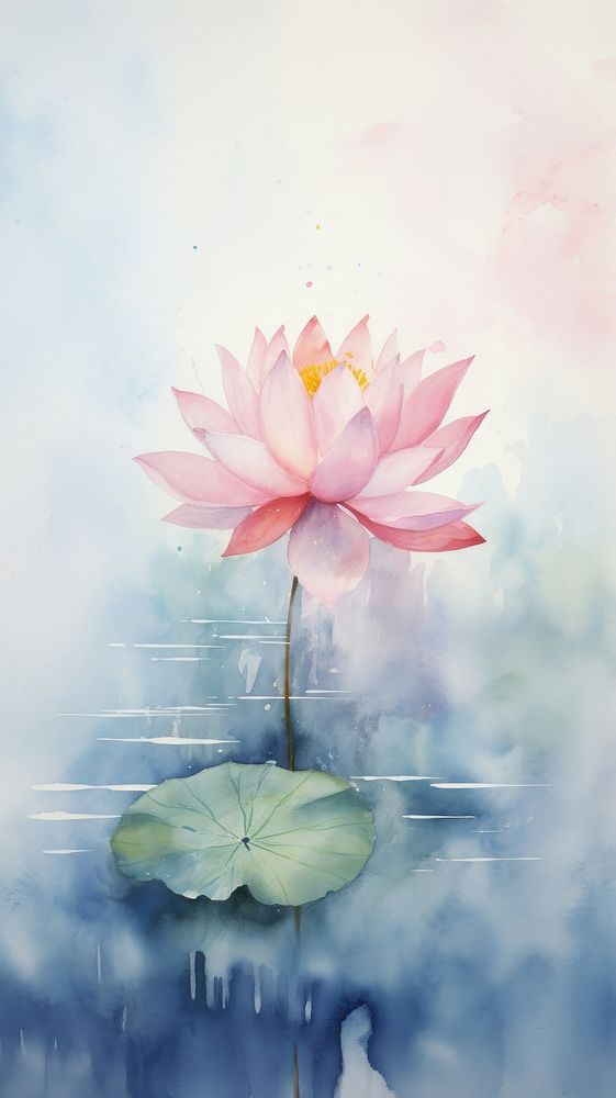 Wallpaper lotus painting flower petal.