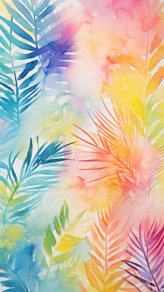 Tropical Floral wallpaper painting pattern nature.
