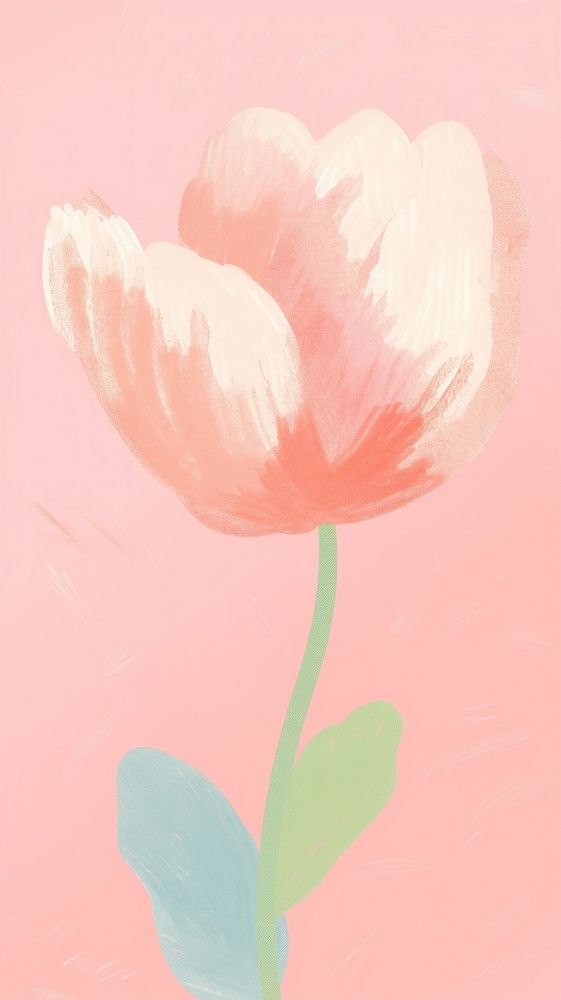 Cute tulip painting flower petal.