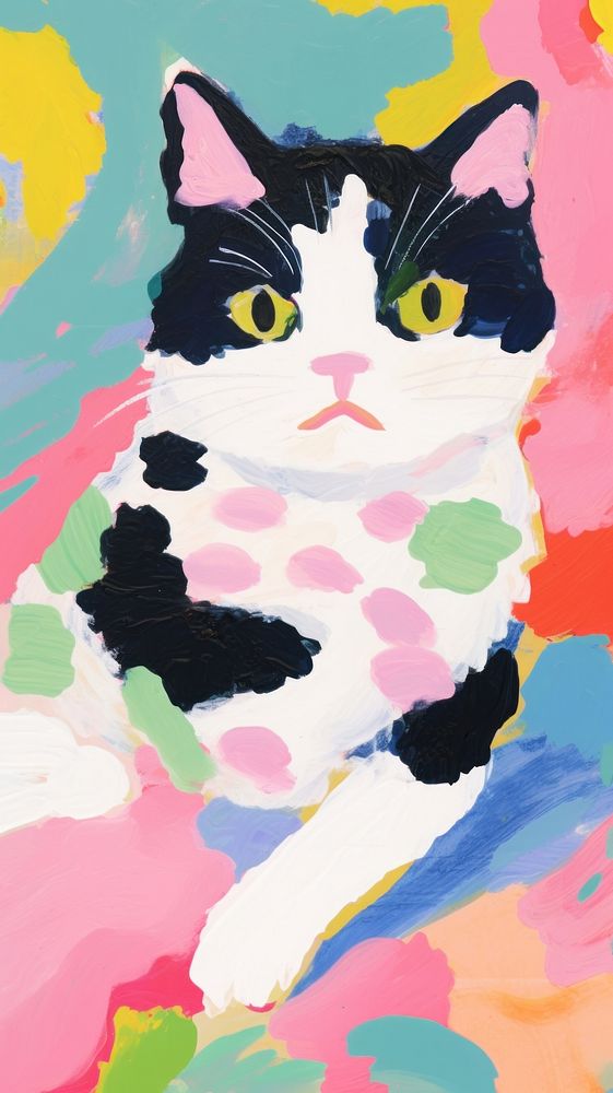 Cute cat painting art backgrounds.