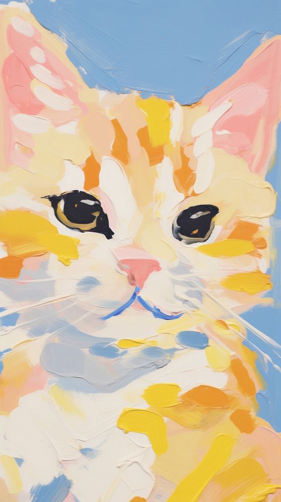 Cute cat painting art backgrounds.