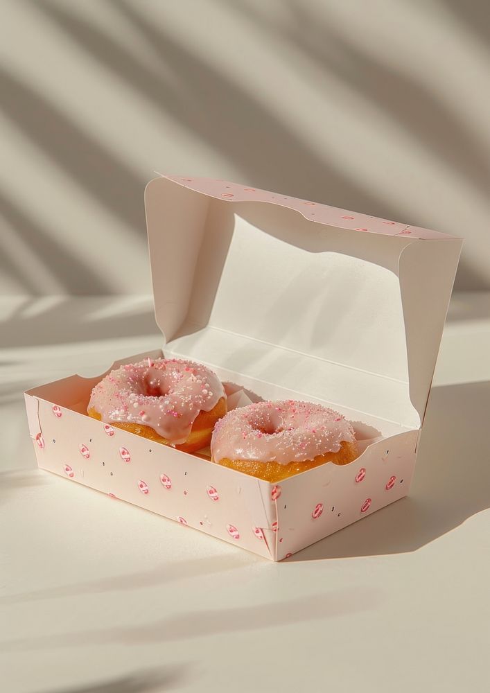 Donuts in the paper box food confectionery freshness.