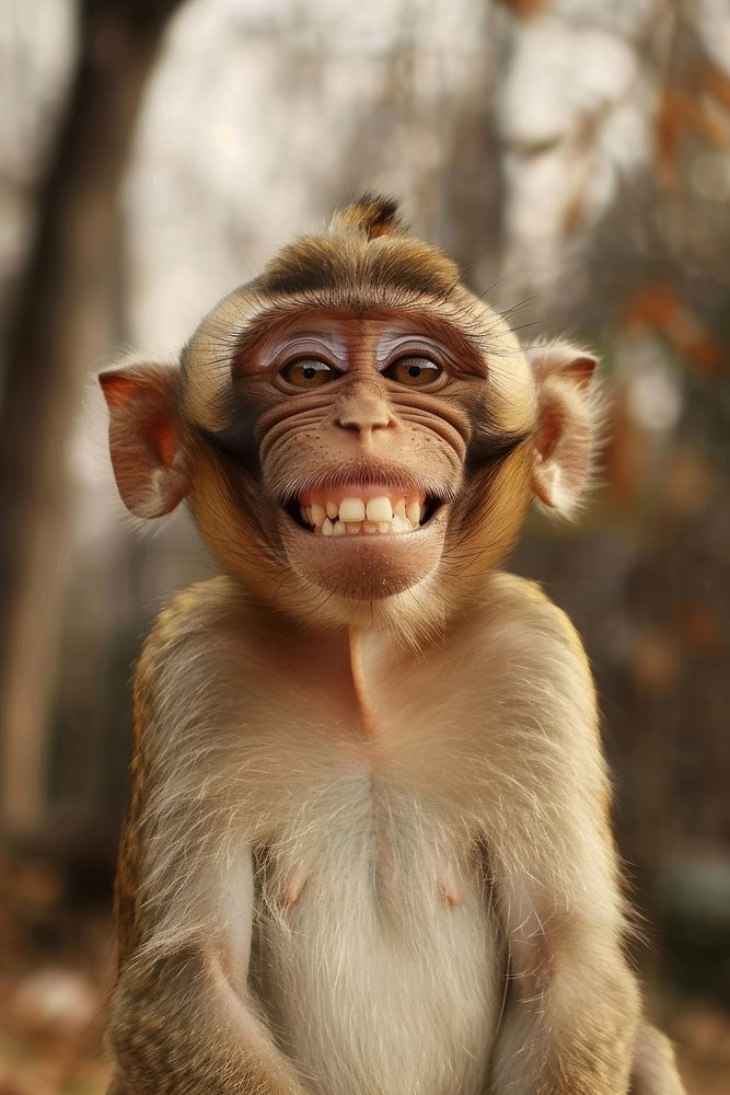 Happy monkey wildlife animal mammal. | Premium Photo - rawpixel