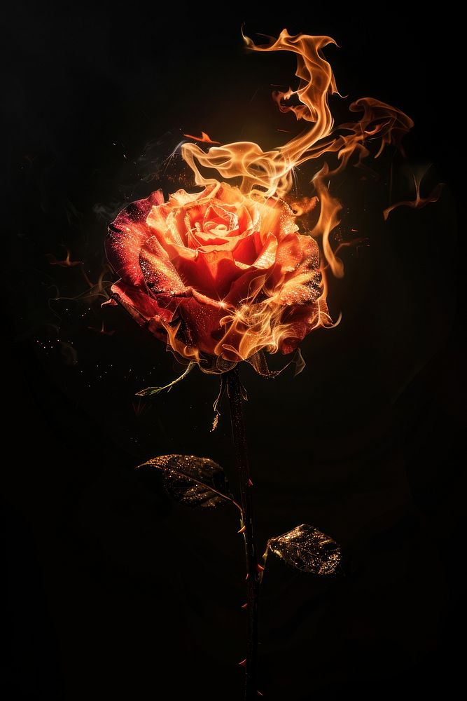Rose fire flower petal.