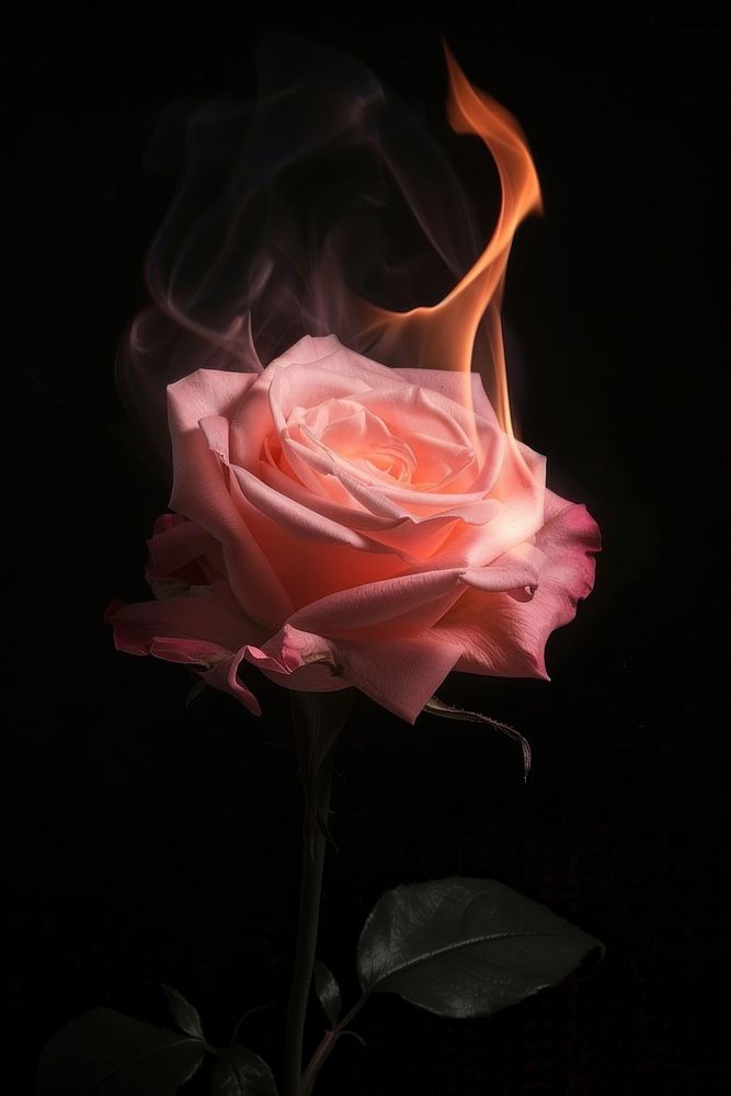 Rose flower plant fire.