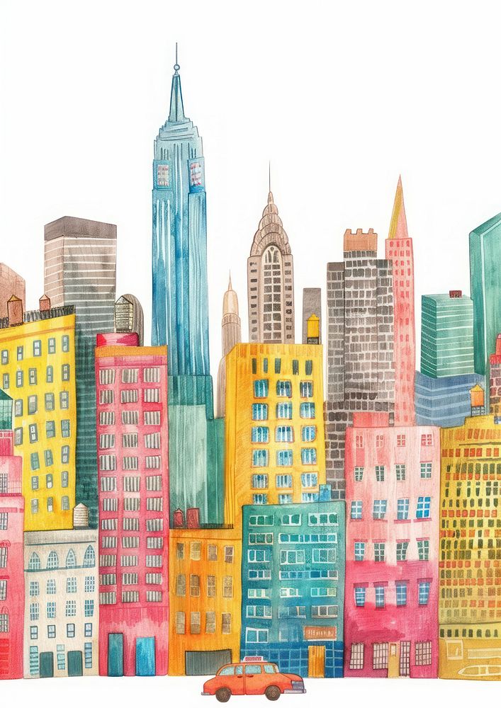 New york city architecture metropolis cityscape.