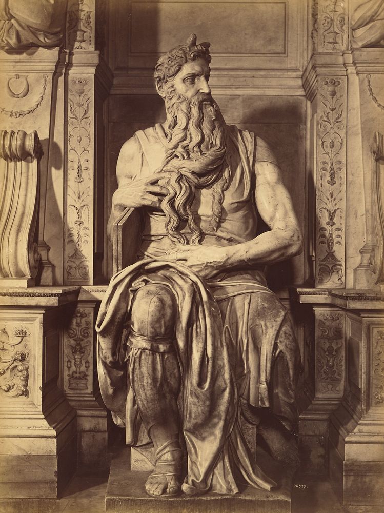 Moise by Michael Angelo, central sculpture of the Tomb of Julius the Second by Fratelli Alinari