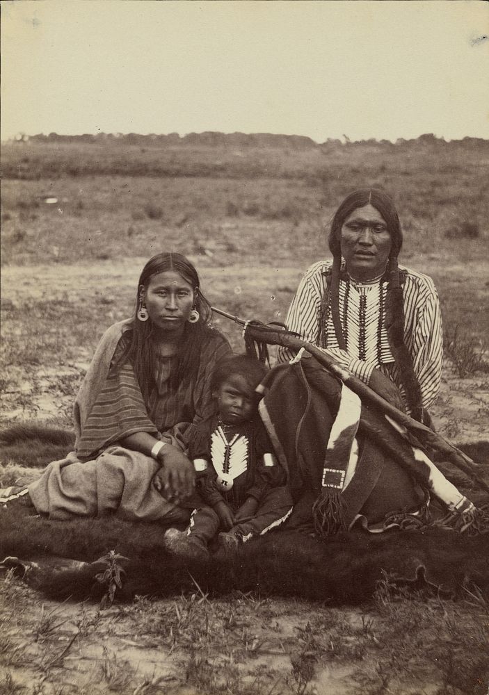 Arapaho Chief Powder Face, his Squaw, and their Son by William Stinson Soule