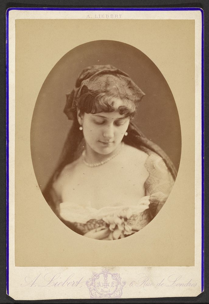 Portrait of young woman by Alphonse J Liebert