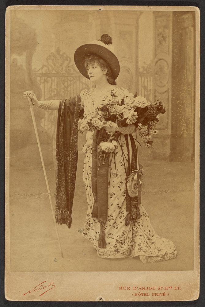 Sarah Bernhardt as Floria in La Tosca by Paul Nadar