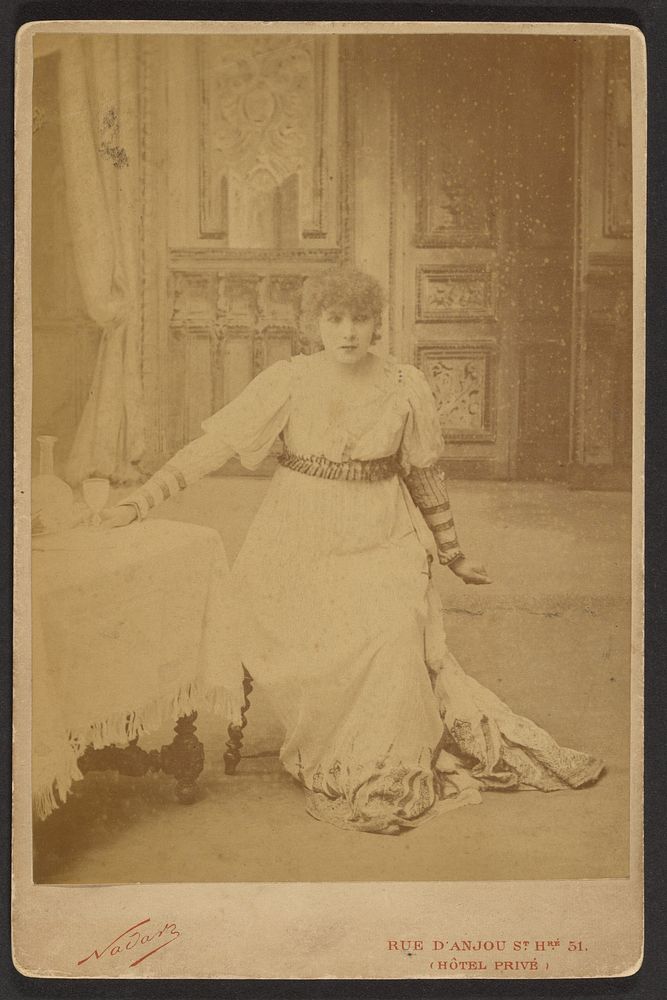 Sarah Bernhardt as Floria in La Tosca by Paul Nadar