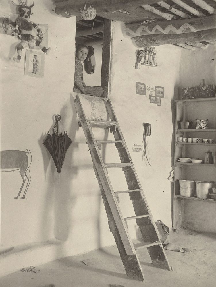 Interior of Mr. Hooker's House, Sichimovi by Adam Clark A C  Vroman