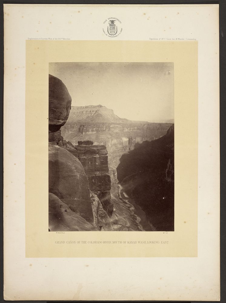 Grand Cañon of the Colorado River, Mouth of Kanab Wash, Looking East by William H Bell