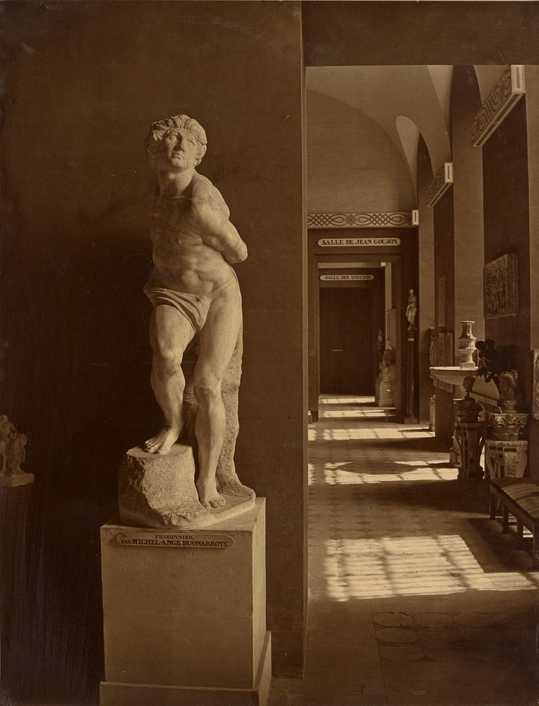 Rebellious Slave by Michelangelo, Musée du Louvre by Adolphe Braun