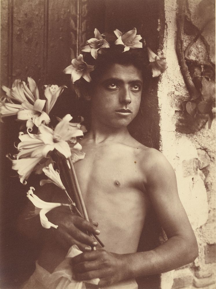 Boy with lillies by Baron Wilhelm von Gloeden