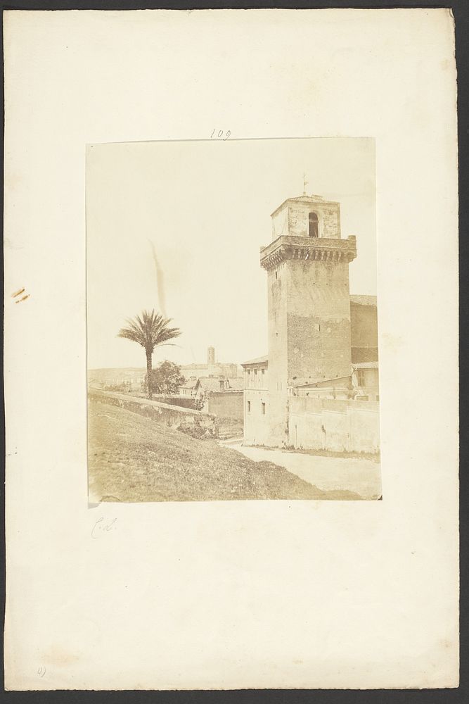 Tower and palm tree by Sir Coutts Lindsay