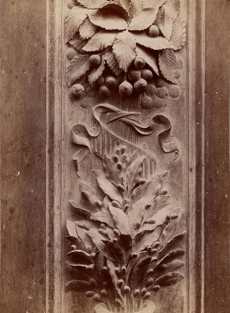 Relief sculpture of leaves