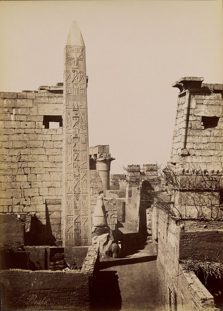 Luxor, Obelisk and Pylon of Ramses] / [Luxor, Obelisque et Pylone de Ramses by Antonio Beato