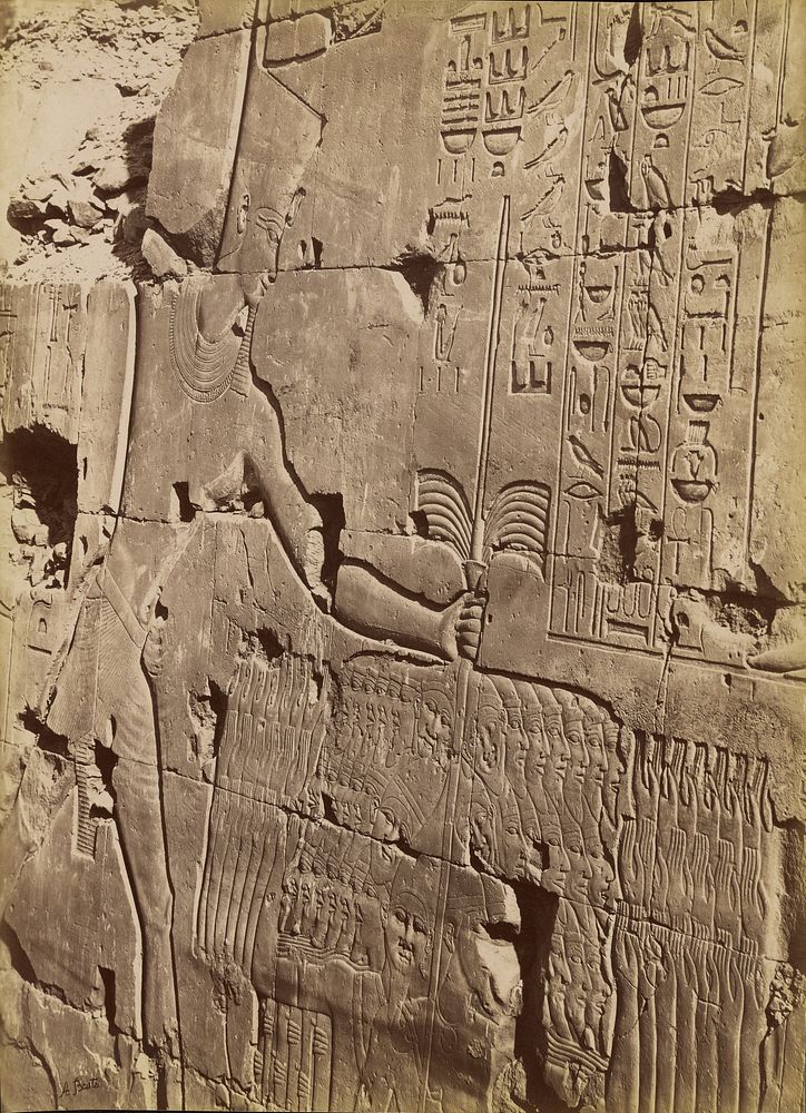 Karnak, The Prisoners of Thutmose III] / [Karnak, Les Prissoniers de Toutmes III by Antonio Beato