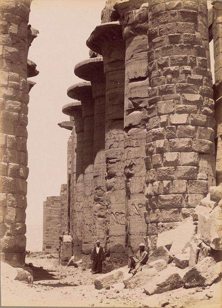 Karnak, The Great Columns by the Middle] / [Karnak, Les Grand Colonnes du Milieu by Antonio Beato