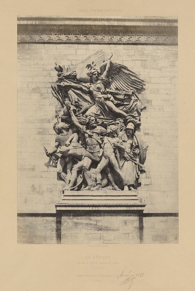 Le Départ. Bas-relief de l'Arc de Triomphe de l'Étoile by Charles Marville and Louis Désiré Blanquart Evrard
