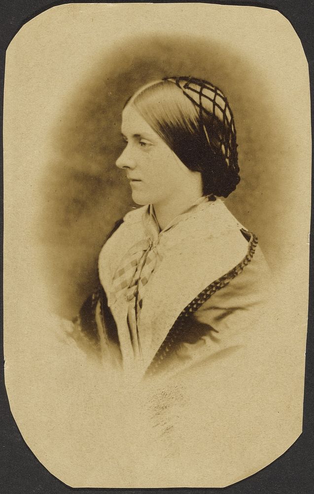 Portrait of woman wearing snood