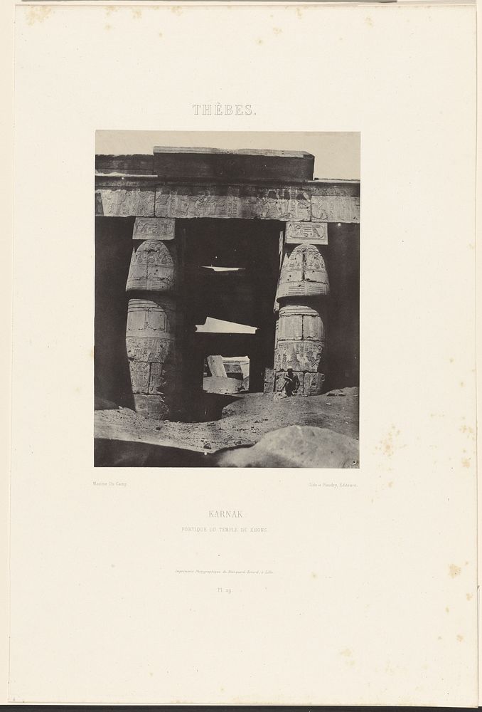 Thèbes. Karnak. Portique du temple de Khons. by Maxime Du Camp and Louis Désiré Blanquart Evrard