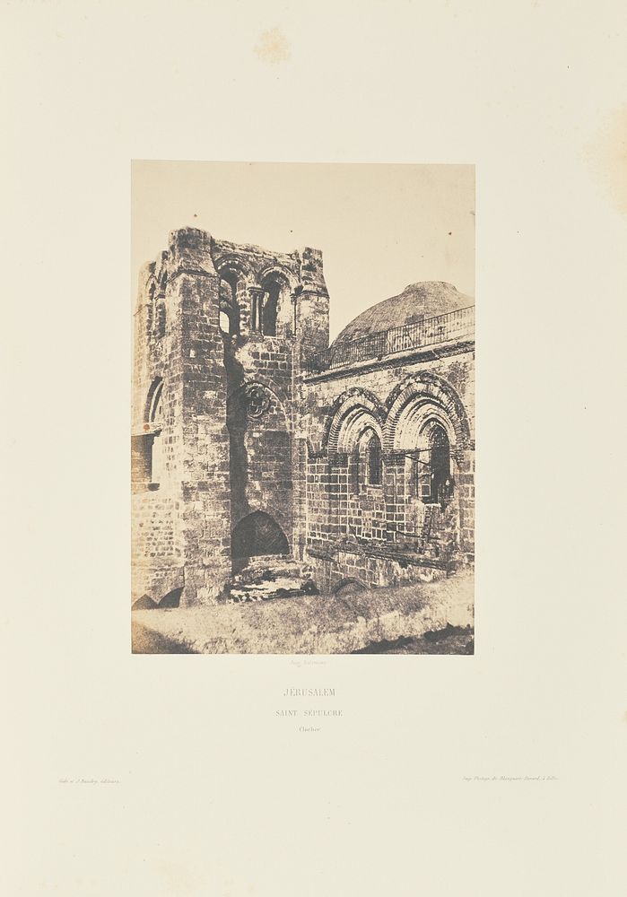 Jérusalem. Saint Sépulcre. Clocher by Auguste Salzmann and Louis Désiré Blanquart Evrard