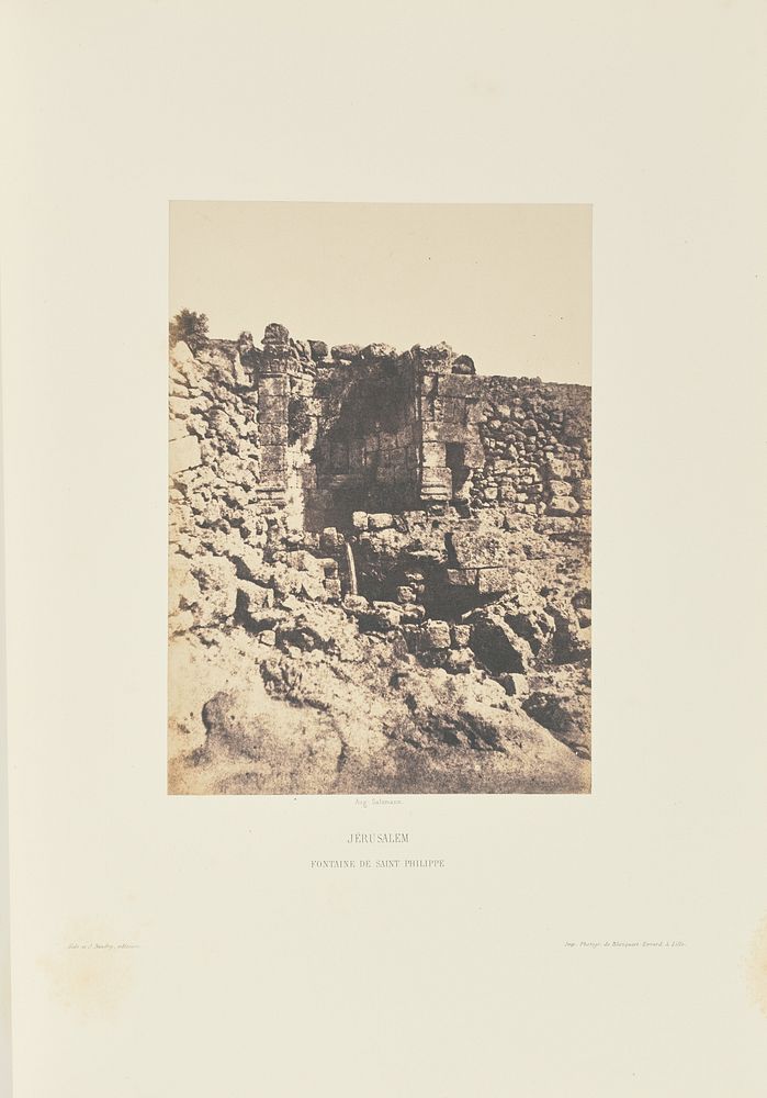 Jérusalem. Fontaine de Saint Philippe by Auguste Salzmann and Louis Désiré Blanquart Evrard