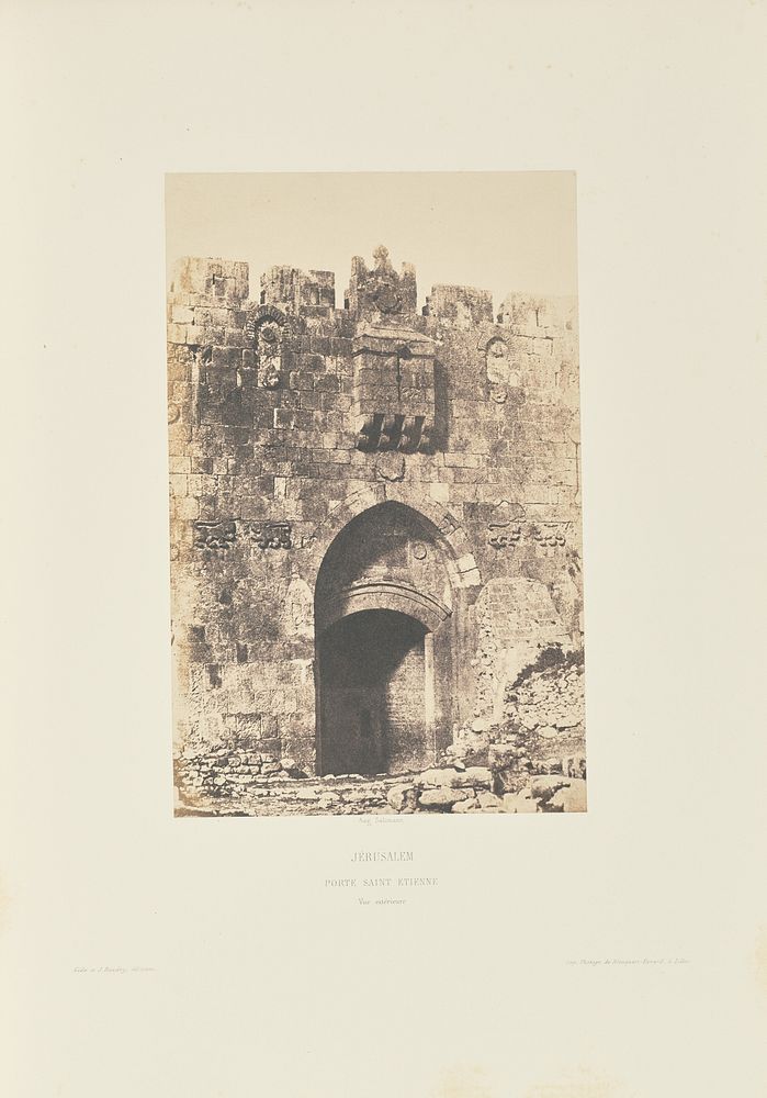 Jérusalem. Porte Saint Étienne. Vue extérieure by Auguste Salzmann and Louis Désiré Blanquart Evrard