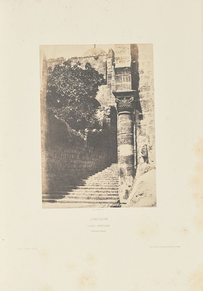 Jérusalem. Saint Sépulcre. Colonne du parvis by Auguste Salzmann and Louis Désiré Blanquart Evrard