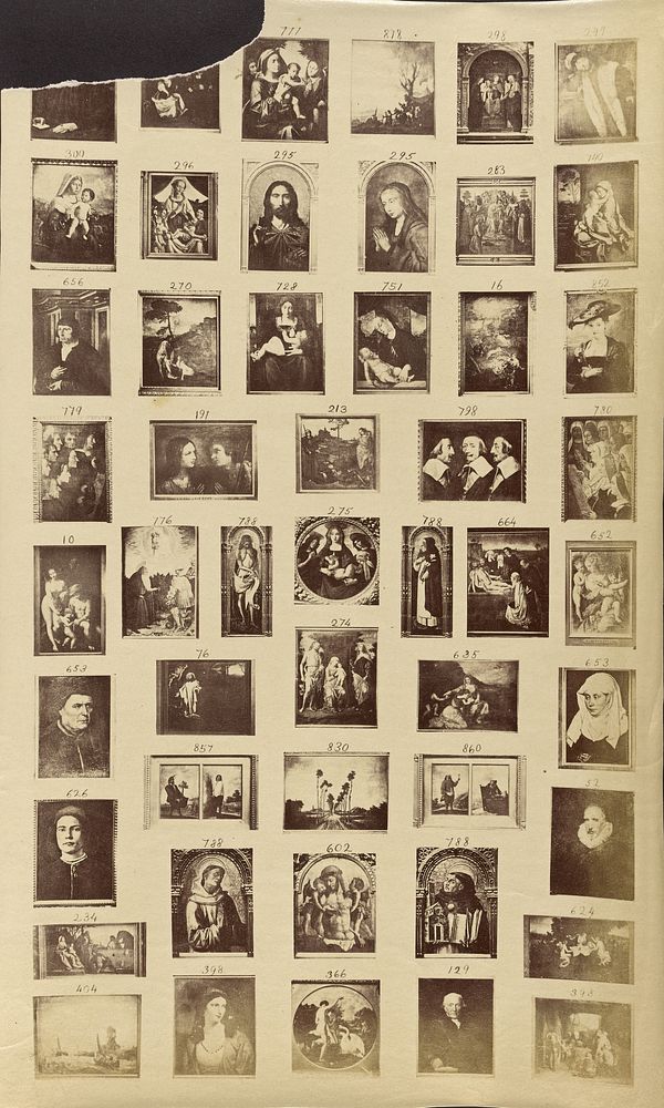 Grid of reproductions of paintings