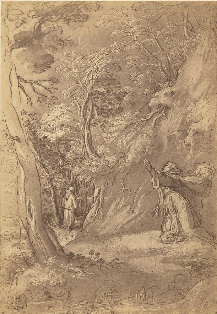 Drawing of The Stigmatization of St Francis in a Landscape by Federico Barocci by Roger Fenton