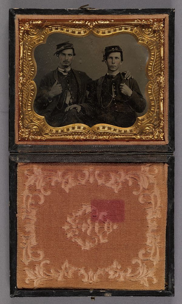 Portrait of Two Seated Union Soldier in Uniform