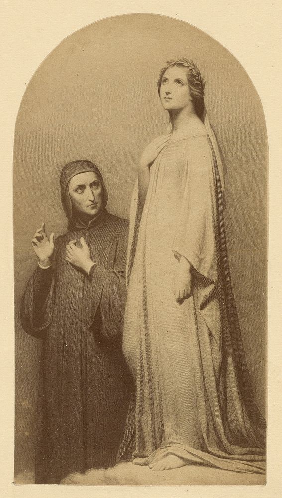 Engraving of "Dante and Beatrice" after Ary Scheffer