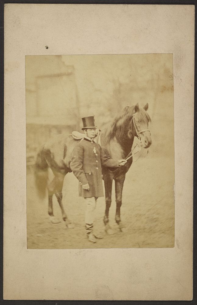 Man in top hat and waistcoat with horse by John Whistler