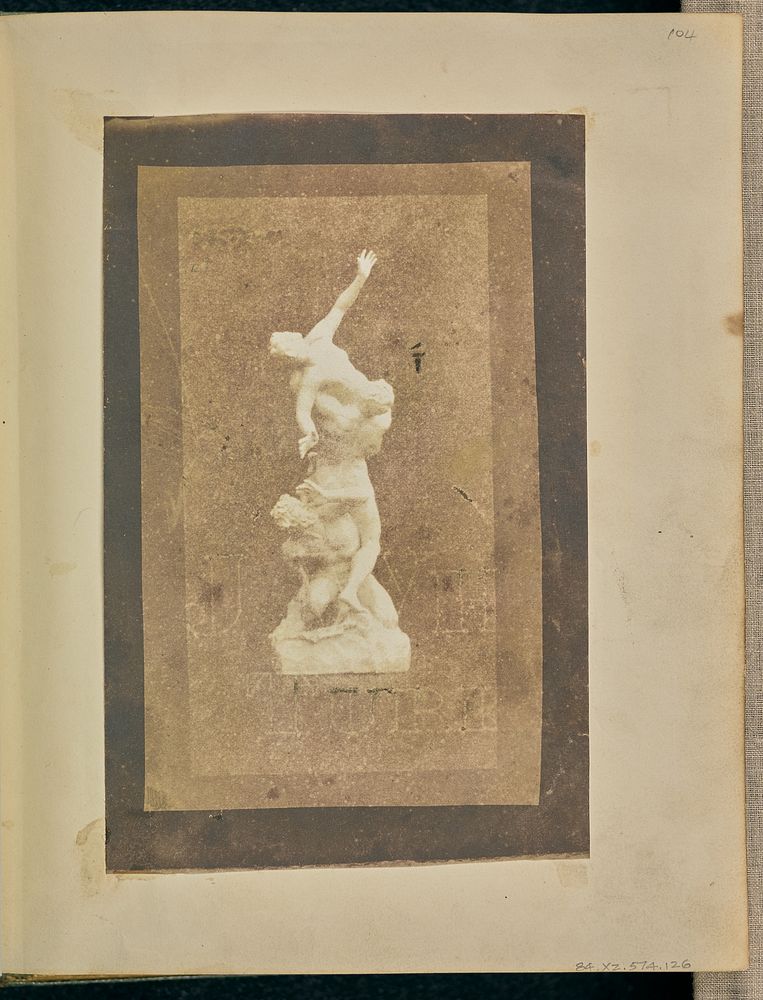 Statuette of "The Rape of the Sabines"  (Brewster's copy of a Talbot print) by William Henry Fox Talbot