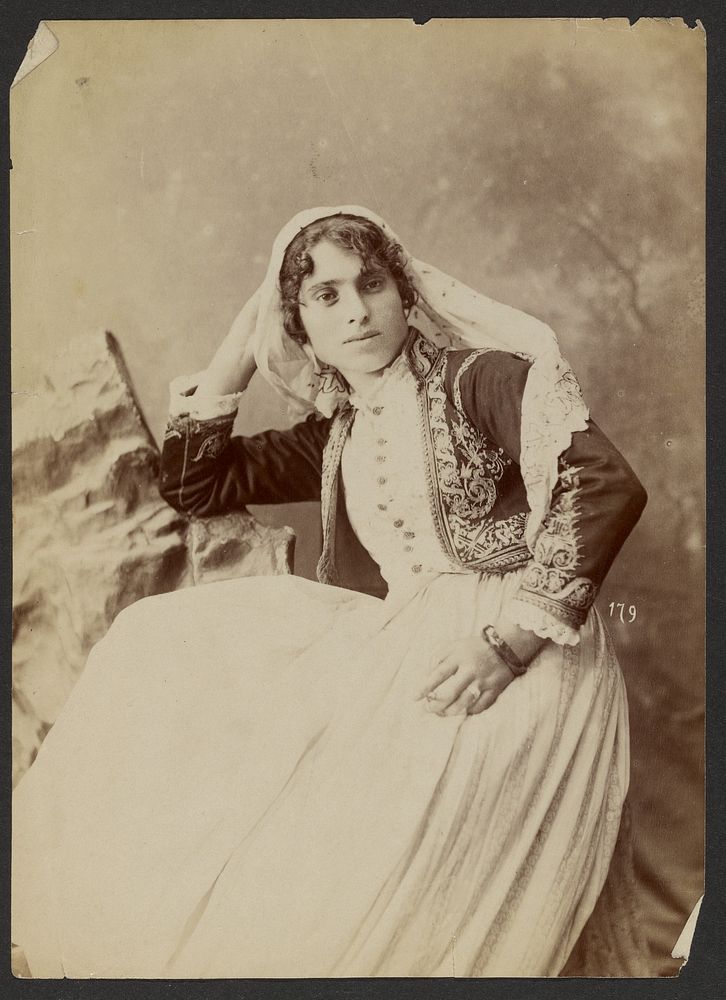 Portrait of woman with lace veil